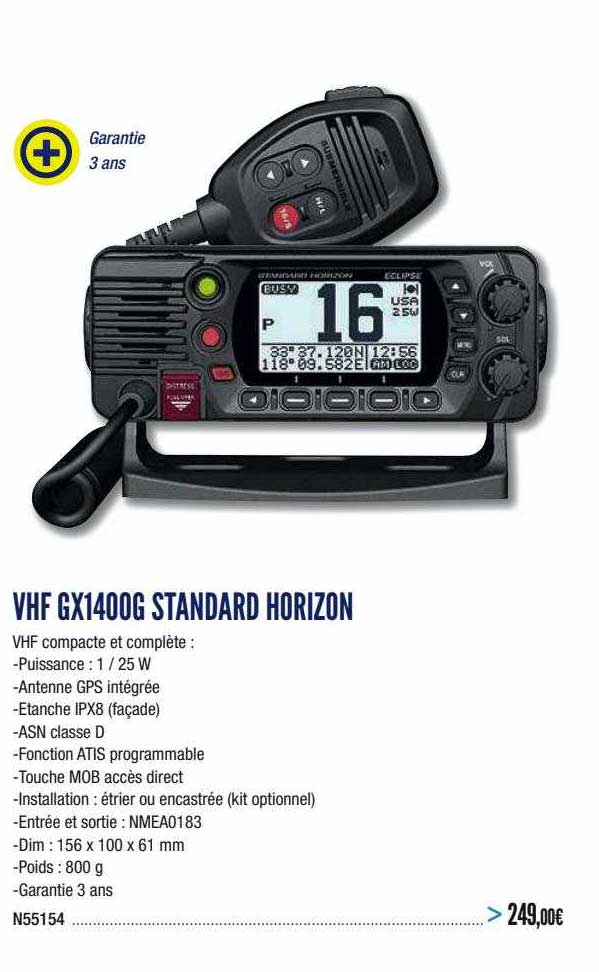 vhf gx1400g standard horizon
