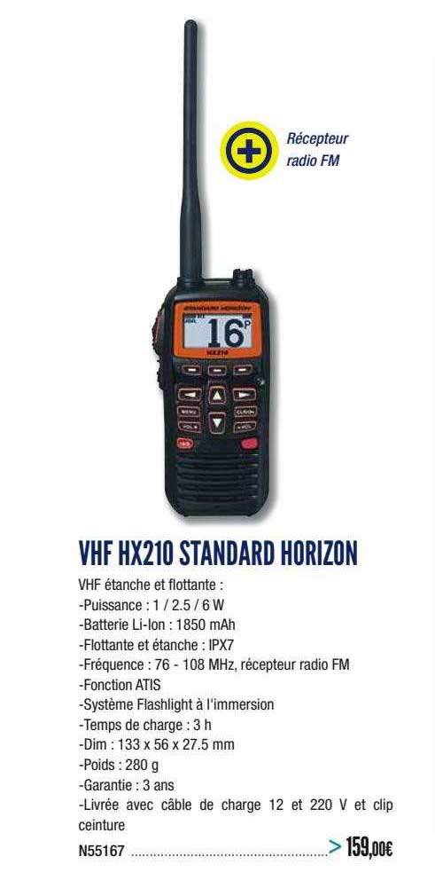 vhf hx210 standard horizon