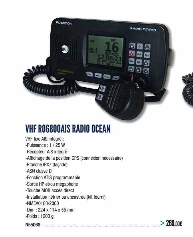 vhf r06800ais radio ocean