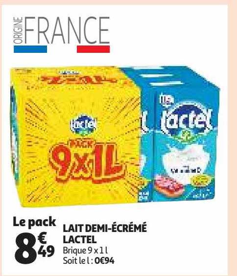 lait demi-écrémé lactel