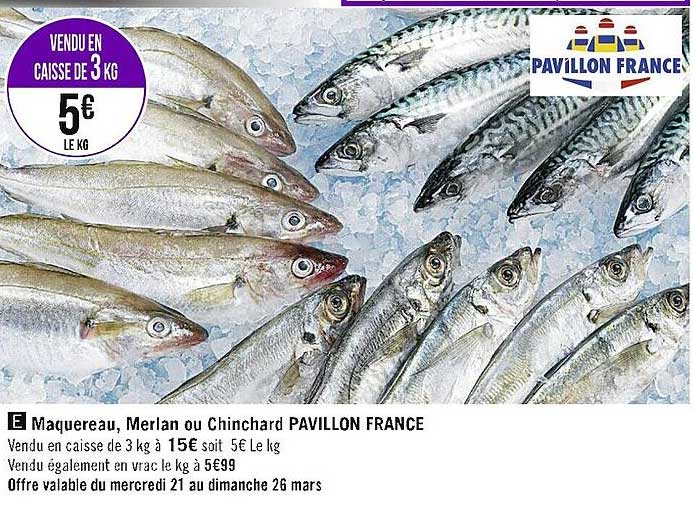 Maquereau, Merlan Ou Chinchard Pavillon France