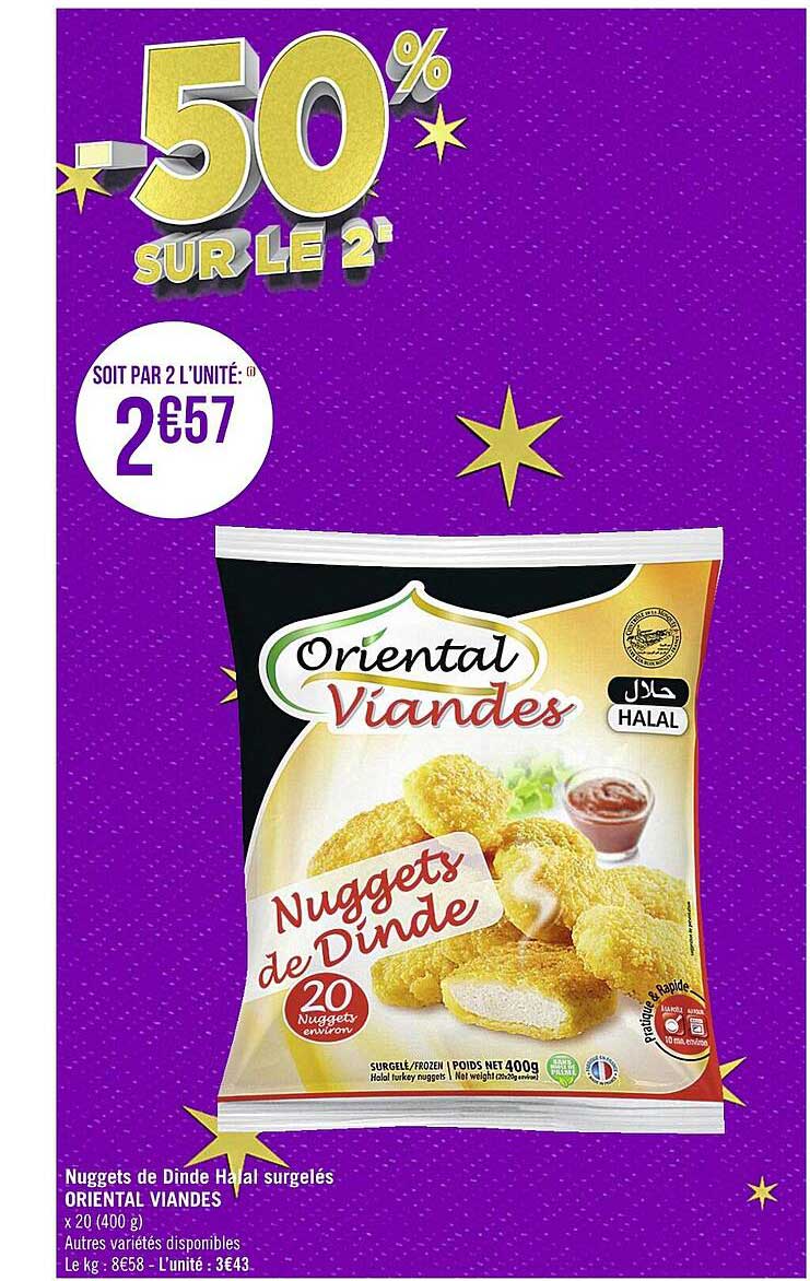 Nuggets De Dinde Halal Surgelés Oriental Viandes