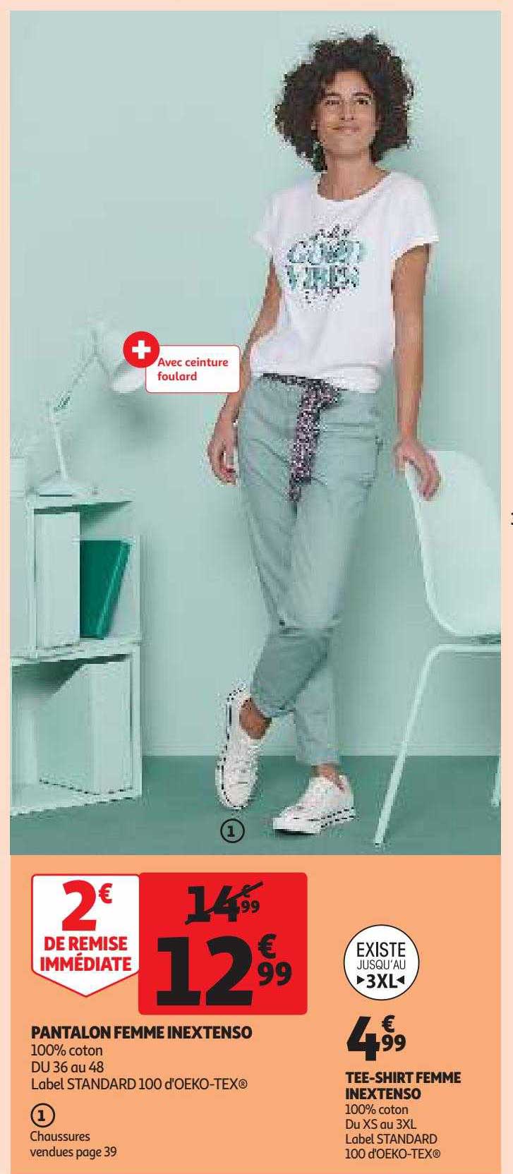 pantalon femme inextenso, tee-shirt femme inextenso