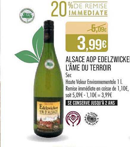 Alsace Aop Edelzwickel L'âme Du Terroir