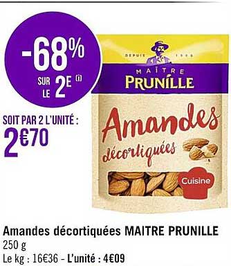 amandes décortiquées maître prunille