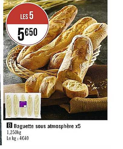 baguette sous atmosphère x 5