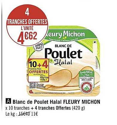 blanc de poulet halal fleury michon