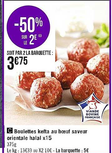 Boulettes Kefta Au Bœuf Saveur Orientale Halal X 15