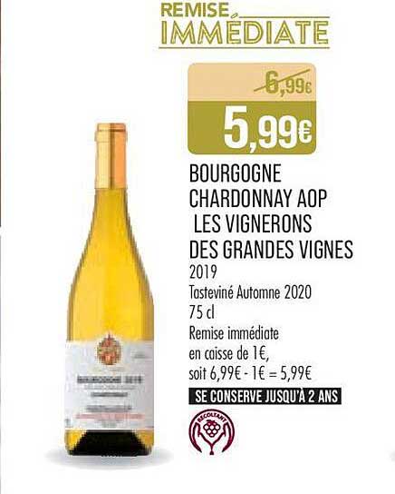 bourgogne chardonnay aop les vignerons des grandes vignes