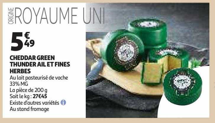 cheddar green thunder ail et fines herbes