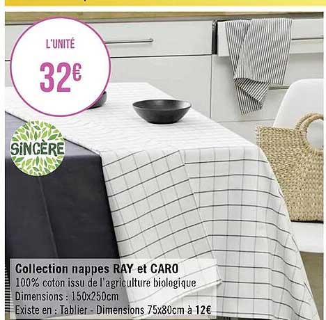 collection nappes ray et caro sincère