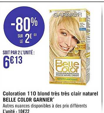 coloration 110 blond très très clair naturel belle color garnier