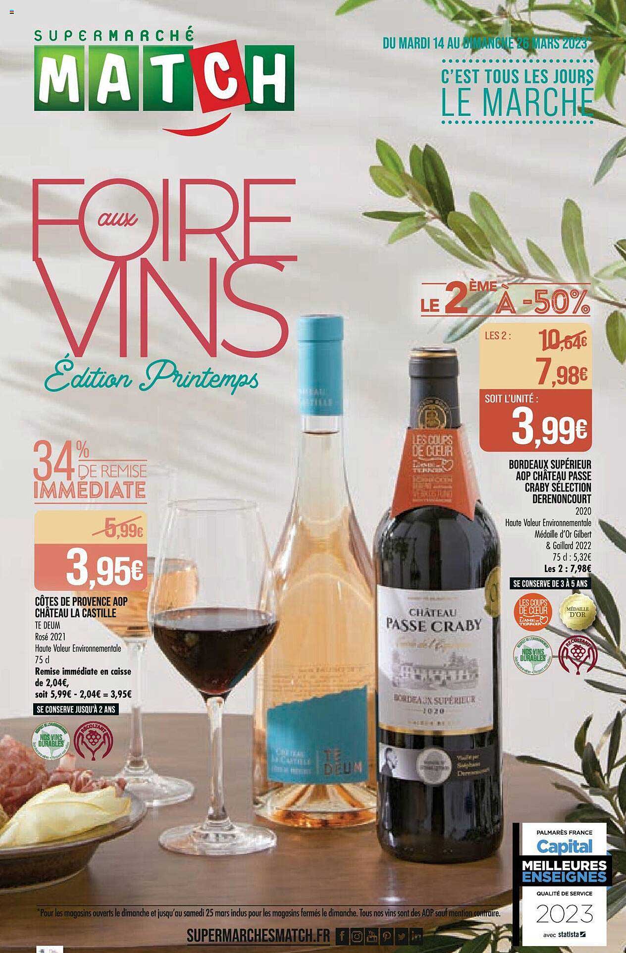 côtes de provence aop château la castille, bordeaux supérieur aop château passe craby sélection derenoncourt