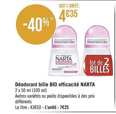 déodorant bille bio efficacité narta