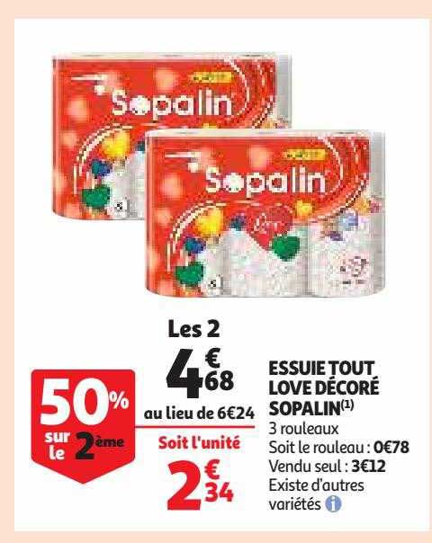 essuie tout love décoré sopalin