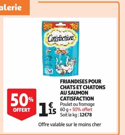 friandises pour chats et chatons au saumon catisfaction