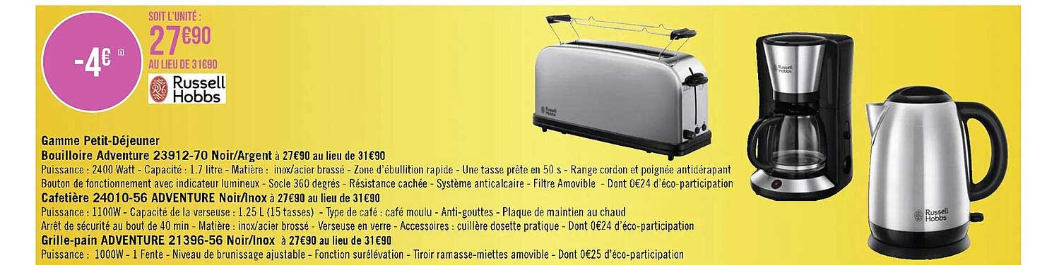 gamme petit-déjeuner russell hobbs