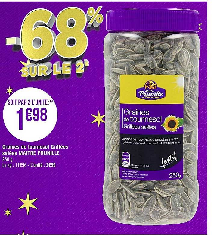 Graines De Tournesol Grillées Salées Maître Prunille