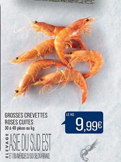 grosses crevettes roses cuites