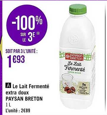 le lait fermenté extra doux paysan breton