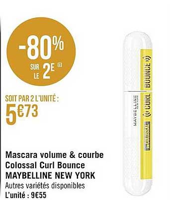 mascara volume & courbe colossal curl bounce maybelline new york