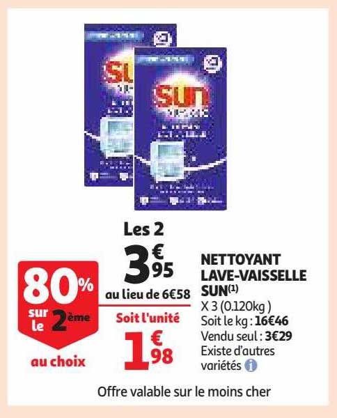 nettoyant lave-vaisselle sun