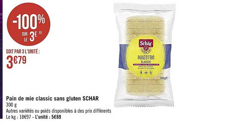 Pain De Mie Classic Sans Gluten Schar