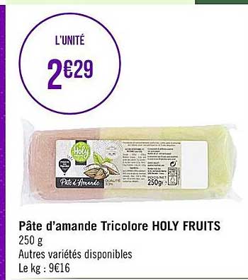 pâtes d'amande tricolore holy fruits