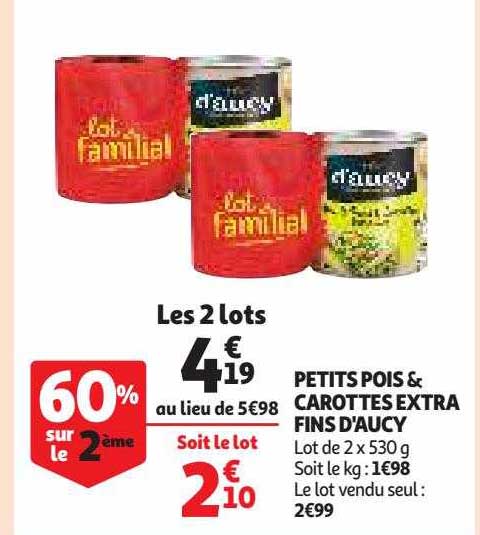 petits pois & carottes extra fins d'aucy