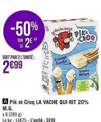 pik et croq la vache qui rit 20% m.g.