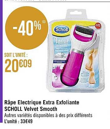 râpe électrique extra exfoliante scholl velvet smooth