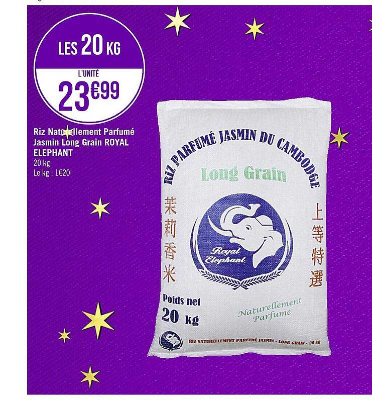 riz naturellement parfumé jasmin long grain royal éléphant