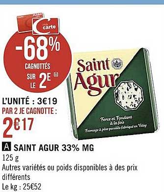 Saint Agur 33% Mg