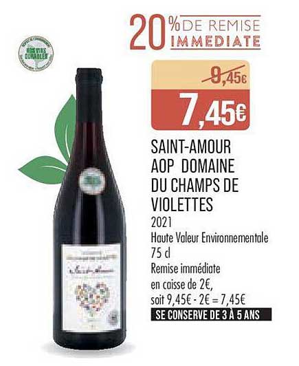 saint-amour aop domaine du champs de violettes