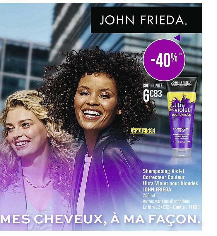 shampooing violet correcteur couleur ultra violet pour blondes john frieda
