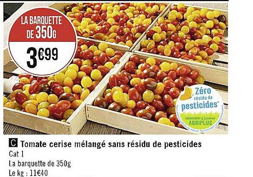 tomate cerise mélangé sans résidu de pesticides
