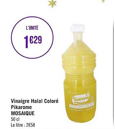 vinaigre halal coloré pikarome mosaïque