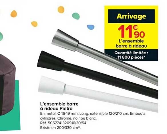 l'ensemble barre à rideau pietro