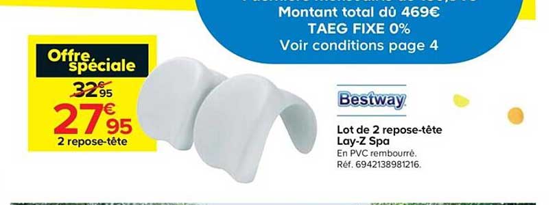 lot de 2 repose-tête lay-z spa bestway
