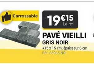 pavé vieilli gris noir