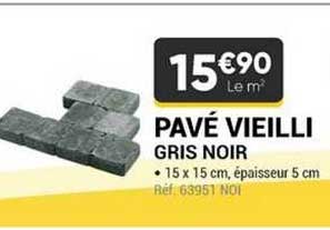 pavé vieilli gris noir