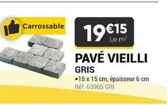 pavé vieilli gris