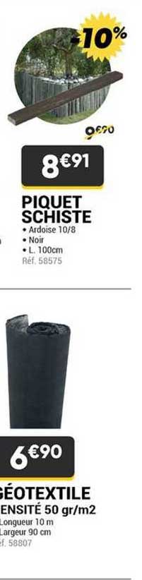 piquet schiste, géotextile