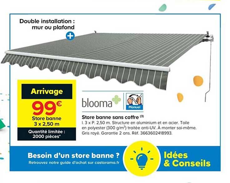 store banne sans coffre blooma