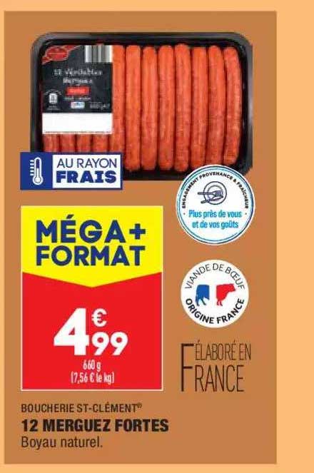 12 merguez fortes boucherie st-clément