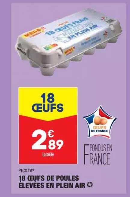 18 Oeufs De Poules élevées En Plein Air Picota