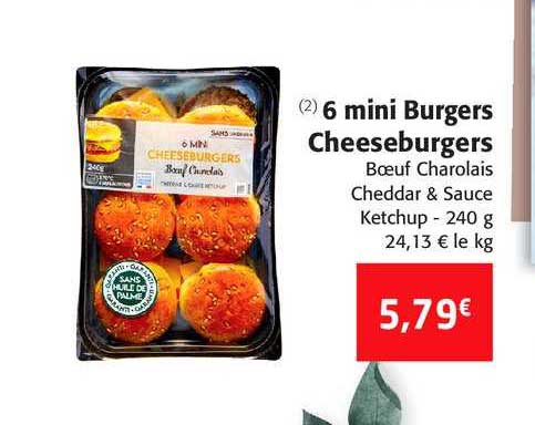 6 Mini Burgers Cheeseburgers