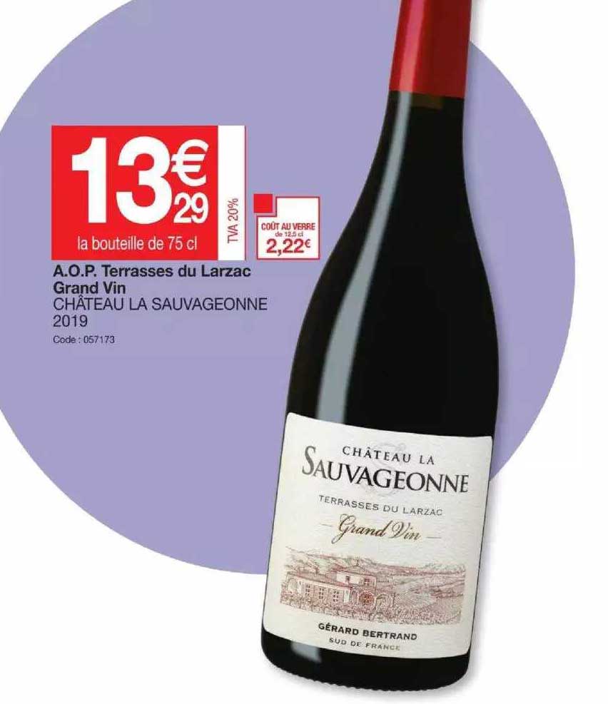 a.o.p. terrasses du larzac grand vin château la sauvageonne 2019