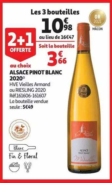 alsace pinot blanc 2020 hve vieilles armand ou riesling 2020