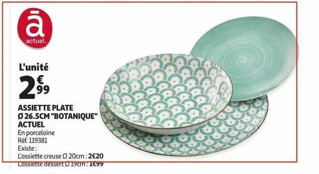 assiette plate ø 26.5 cm "botanique" actuel